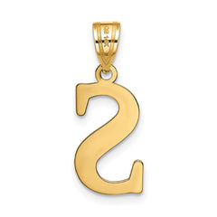 14k Polished Etched Letter S Initial Pendant - 2