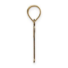 14k Polished Etched Letter T Initial Pendant - 2
