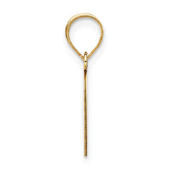 14k Polished Script Letter O Initial Pendant
