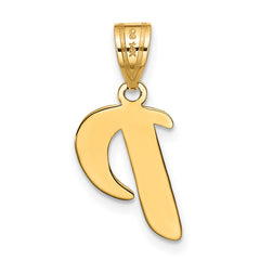 14k Polished Script Letter P Initial Pendant