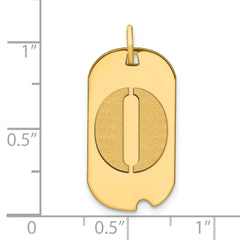 14k Polished Letter O Initial Dog Tag Pendant