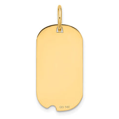 14k Polished Letter P Initial Dog Tag Pendant
