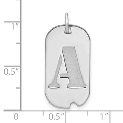 14kw Polished Letter A Initial Dog Tag Pendant