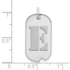 14kw Polished Letter E Initial Dog Tag Pendant