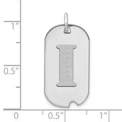 14kw Polished Letter I Initial Dog Tag Pendant