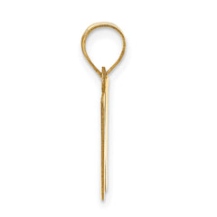 14k Polished Letter W Initial Pendant