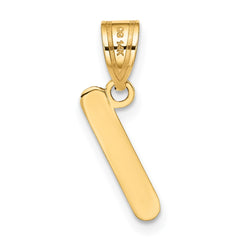 14k Polished Bubble Letter I Initial Pendant