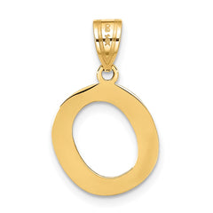 14k Polished Bubble Letter O Initial Pendant