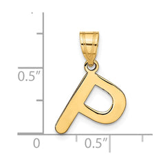 14k Polished Bubble Letter P Initial Pendant