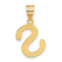14k Polished Bubble Letter S Initial Pendant