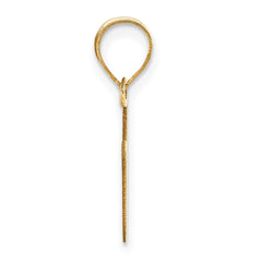 14k Polished Bubble Letter V Initial Pendant