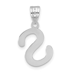 14kw Polished Bubble Letter S Initial Pendant