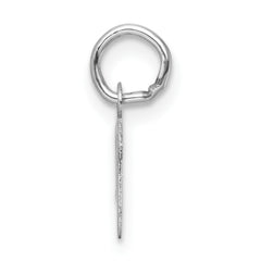 14k White Gold Small Script Letter V Initial Charm