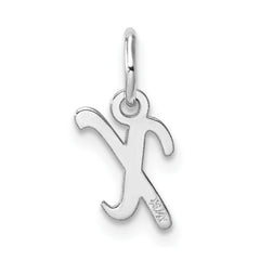 14k White Gold Small Script Letter X Initial Charm