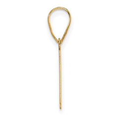 14k Polished Etched Letter A Initial Pendant