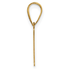 14k Polished Etched Letter E Initial Pendant