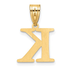 14k Polished Etched Letter K Initial Pendant - 2