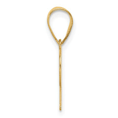 14k Polished Etched Letter P Initial Pendant