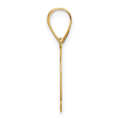 14k Polished Etched Letter Q Initial Pendant