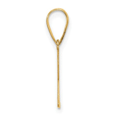 14k Polished Etched Letter R Initial Pendant