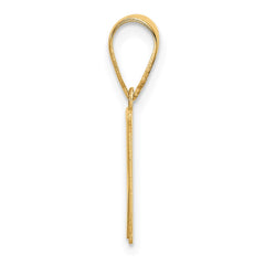 14k Polished Etched Letter W Initial Pendant - 2