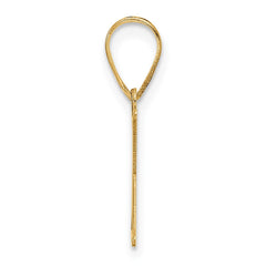 14k Polished Etched Letter X Initial Pendant