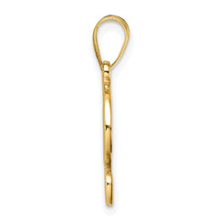 14K Script Letter F Initial Pendant