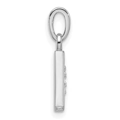 14K White Gold Diamond Letter A Initial Pendant - 4