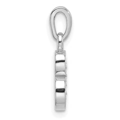 14K White Gold Diamond Letter B Initial Pendant - 3