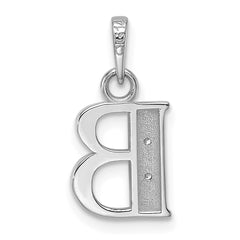 14K White Gold Diamond Letter B Initial Pendant - 3
