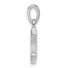 14K White Gold Diamond Letter C Initial Pendant - 4