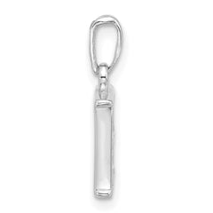 14K White Gold Diamond Letter E Initial Pendant - 2