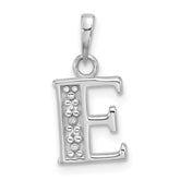 14K White Gold Diamond Letter E Initial Pendant - 2