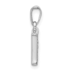 14K White Gold Diamond Letter F Initial Pendant - 4