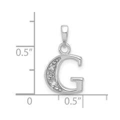 14K White Gold Diamond Letter G Initial Pendant - 3
