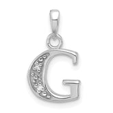 14K White Gold Diamond Letter G Initial Pendant - 3