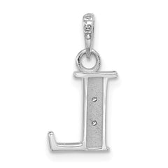14K White Gold Diamond Letter L Initial Pendant - 3
