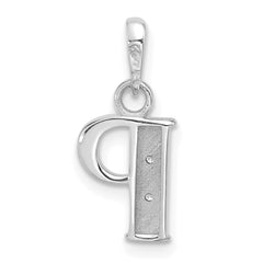 14K White Gold Diamond Letter P Initial Pendant - 3