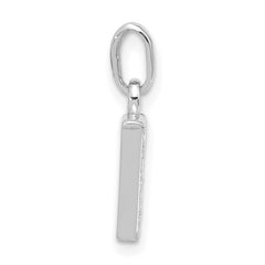 14K White Gold Diamond Letter V Initial Pendant - 3