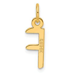 14K Slanted Block Letter F Initial Charm