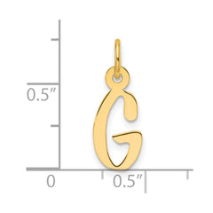 14K Slanted Block Letter G Initial Charm