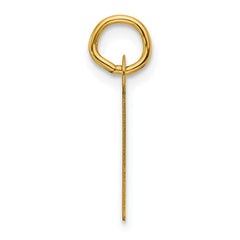 14K Slanted Block Letter I Initial Charm