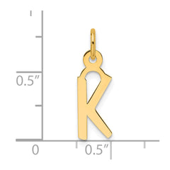 14K Slanted Block Letter K Initial Charm
