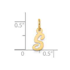 14K Small Script Letter S Initial Charm