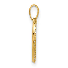 14k Polished CZ Heart Pendant