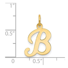 14KY Script Letter B Initial Charm