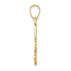 14KY Script Letter A Initial Pendant with Diamond