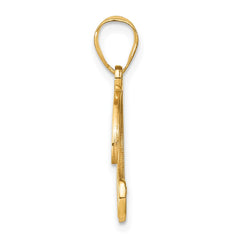 14KY Script Letter B Initial Pendant with Diamond