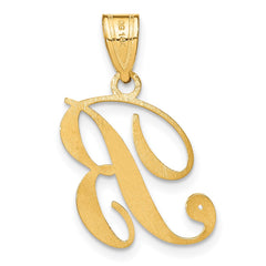14KY Script Letter B Initial Pendant with Diamond