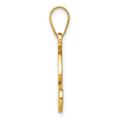 14KY Script Letter R Initial Pendant with Diamond